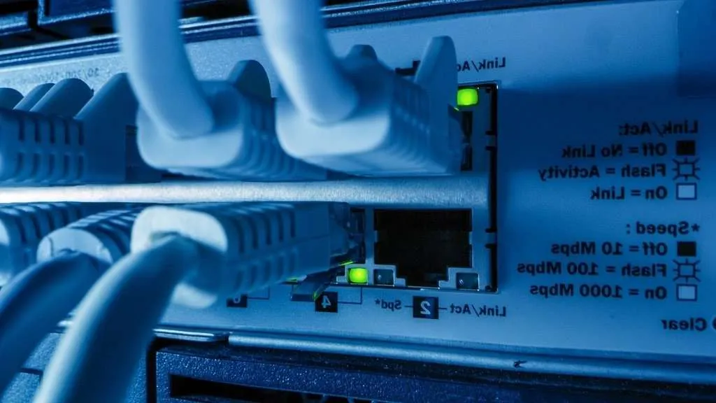 Solid Green Ethernet Port